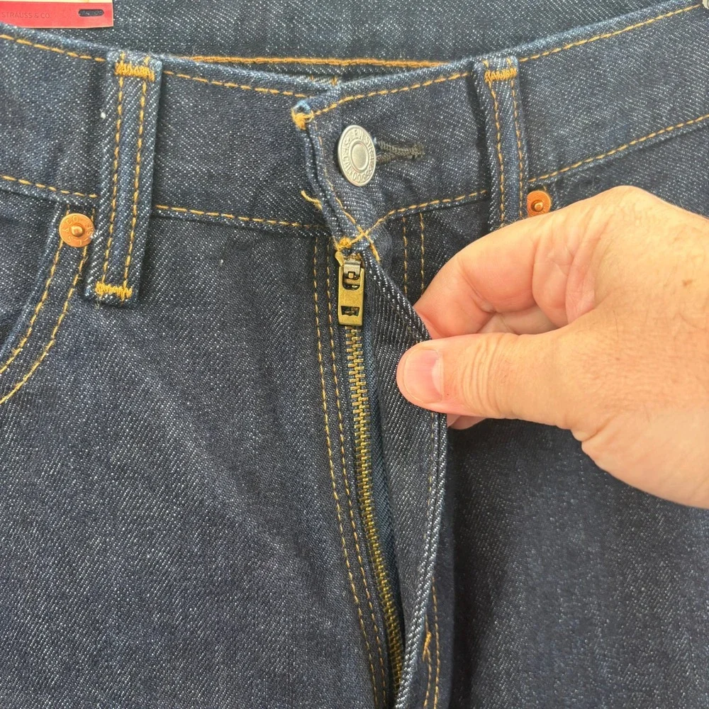 Levis 505 Regular Fit Jeans Mens 34x30 Dark Wash Straight Leg Denim Pants